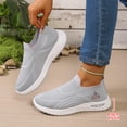 thumbnail image 2 of Women's Orthopedic Walking Shoes 2026 Arch Support Antiskid Slip on Running Shoes Breathable Mesh Knit Sneakers Gray Size 8, 2 of 6