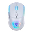 thumbnail image 1 of GAME FACTOR MOW700-WH Mouse Gamer Inalámbrico - Sensor Pixart 3395, 26000 dpi, RGB, Bluetooth/2.4GHz, 3 Carcasas, Batería 600mAh, 20M Clics, Ideal para PC Gaming Color Blanco, 1 of 5