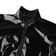 thumbnail image 6 of Men Short Sleeve Leather Shirt, Glossy PVC Leather, Plus Size S-7XL, Full Zipper, Shiny Latex Short Sleeve Coat for Male, 6 of 7