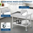 thumbnail image 4 of 36 In x24 In Rolling Stainless Steel Grill Cart and Prep Table - Heavy-Duty Commercial Workstation with Adjustable Undershelf and Backsplash, 4 of 9
