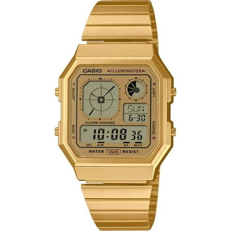 Casio A130WEG-9ACF Unisex Gold and Grey Digital Dial Vintage Watch