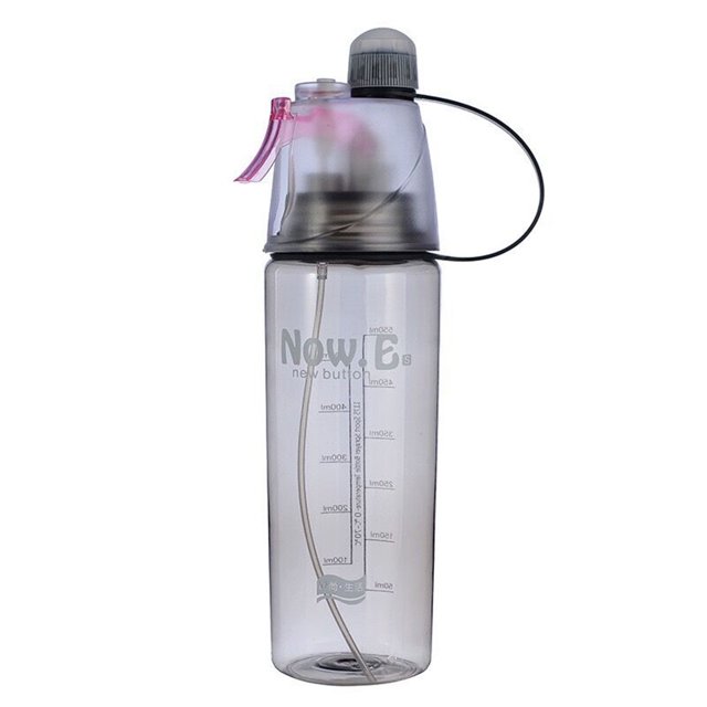 Yuarrent Bebida deportiva Botella de agua en aerosol Ciclismo al aire libre Senderismo Correr Jogging Bebida Botella Contenedor 400ml / 600ml Kits de desorden para acampar negro 400ml Yuarrent HW5762-01