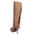 thumbnail image 3 of New Women Breckelles Philly-11 Knee High Suede Fringe Single Sole Stiletto Boot, 3 of 5