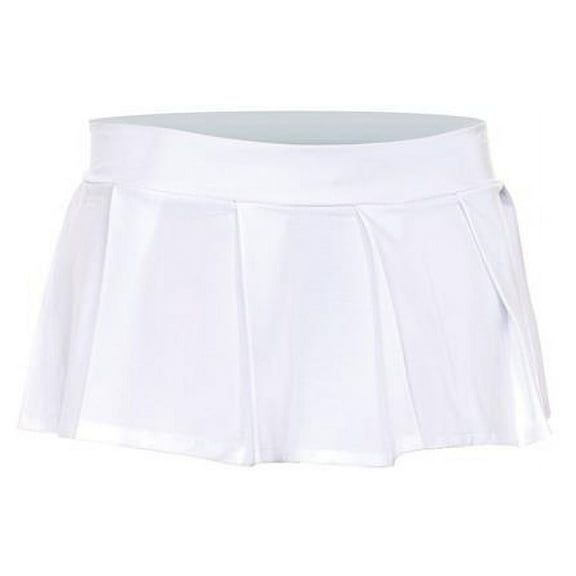 Music Legs Women's 25075-WHITEM-L Solid Color Pleated Skirt; Medium & Large 25075-WHITEM/L