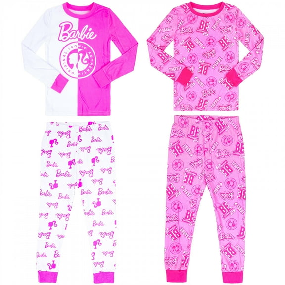 Barbie Logo Collage Youth Pajamas 2-Pack-Size 4