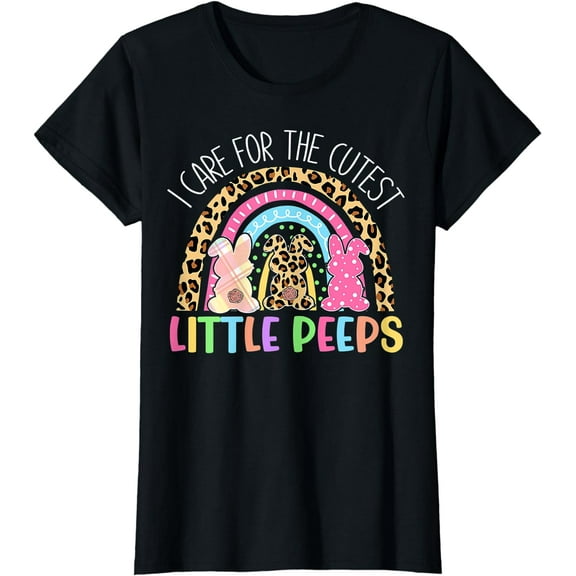 Care For The Cutest Little Bunnies NICU Nurse Easter Leopard T-Shirt