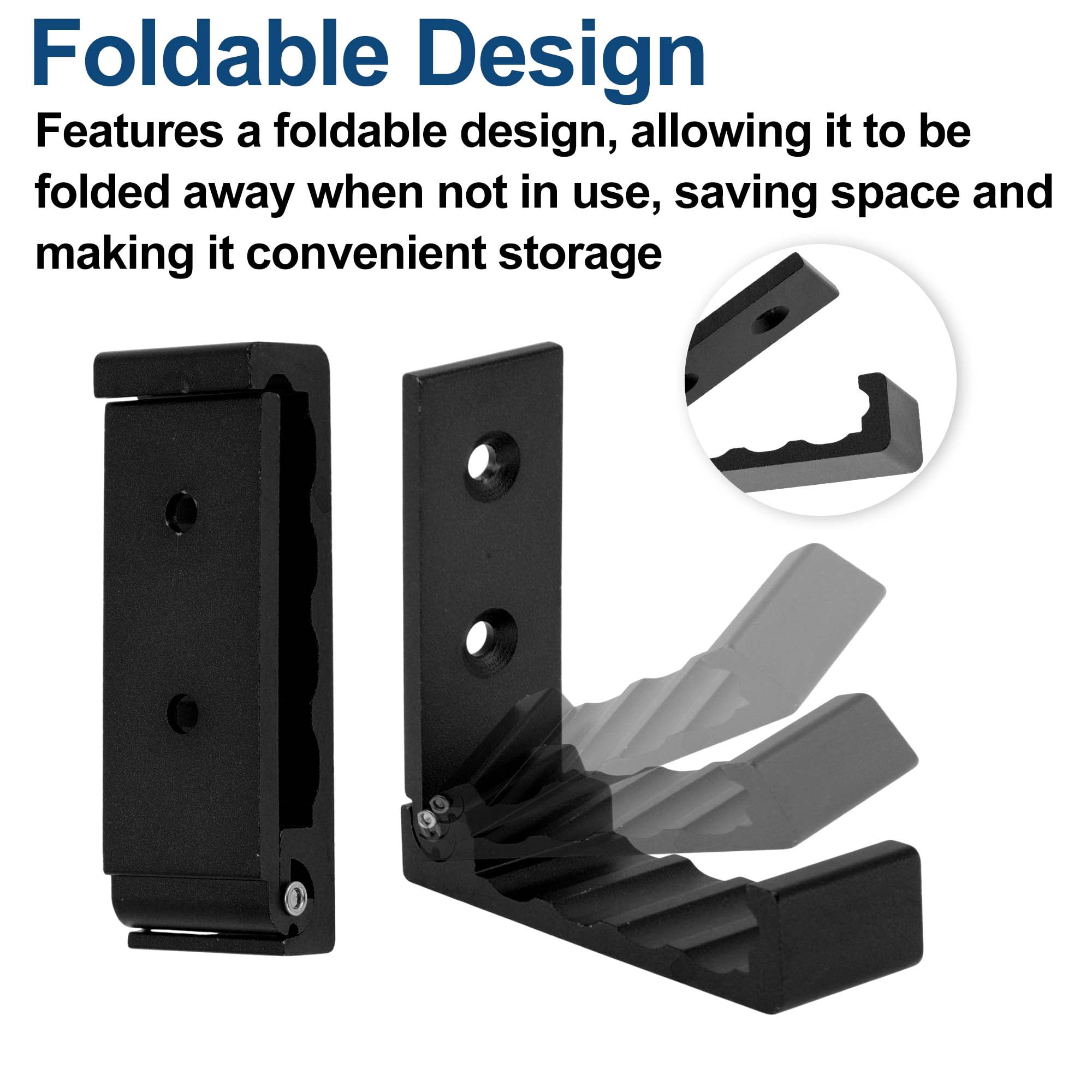 Unique Bargains 4 Pcs Foldable Foldable Coat Hook Wall Mount Invisible Black