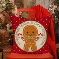 thumbnail image 3 of Christmas Gingerbread Man Wishes Candy Cane Kisses Throw Pillow Cover, Xmas Holiday Red White Polka Dots Home Decorations, Winter Seasonal Cushion Case for Sofa Couch Decors Cotton Linen 20 x 20, 3 of 5