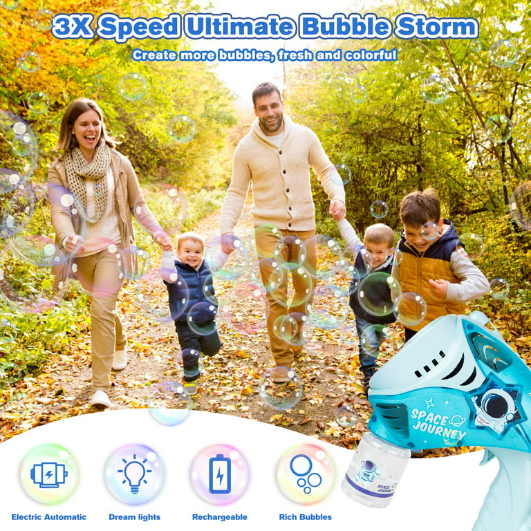Bubble Gun For Kids - Space Journey Bubble Machine With Lights Automatic  Big Bubble Maker For Kids Adults Rechargeable Bubble Blower Summer Outdoor  Bu