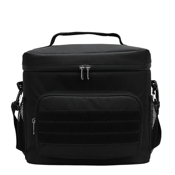 Black Portable Cooler Bag - Tackle Bag Fishing Tackle Bag with Moulded Base Tackle Storage Bags for Anglers for All Your Fishing Gear and Tools（1*Cooling Bag)