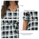 thumbnail image 5 of Vestido de mujer de una pieza con cuello en V, manga larga, estampado a cuadros, cintura con lazo para otoño invierno, 5 of 6