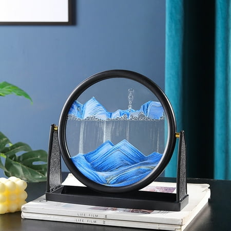 3d Moving Sand Art Flowing Sand Picture Hourglass Glass Dynamic Display ...