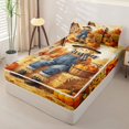 thumbnail image 2 of Manfei Watercolor Fall Scarecrow Zipper Full Size Comforter Sets with Fitted Sheet and 2 Pillowcases for Kids, Orange Autumn Pumpkin Farm Zipper Bedding Set, Halloween Reversible, 4 Pieces, 2 of 6