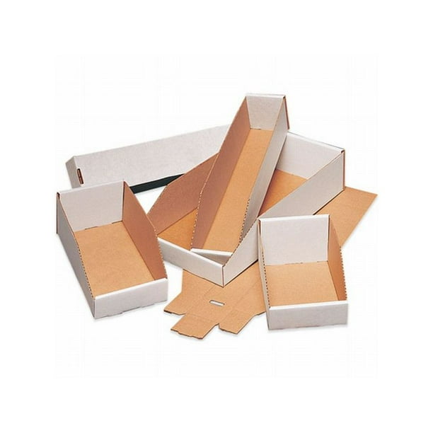Box Packaging White Corrugated Open Top Bin/Box, Oyster White, 25/Case