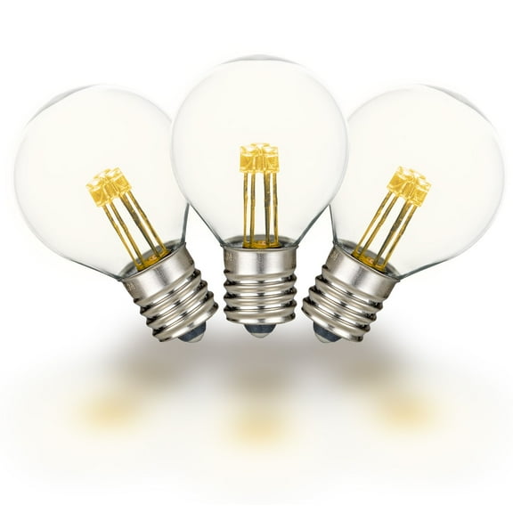 Novelty Lights Warm White Glass G30 Globe Hanging LED String Light Replacement Bulbs E12 Candelabra Base