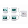 Squid Game Netflix Player Mug Set - Includes 4 Collectible Mugs with Player Numbers