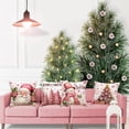 thumbnail image 5 of 4 pcs Fundas Navideñas para Cojines, Fundas Cojines 45x45cm, Decorativos Fundas de Cojín, Funda de Almohada de Lino de Algodón Deárbol de Navidad y Papá Noel, Fundas para Cojines de Sofa (Rosa), 5 of 5