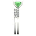 thumbnail image 3 of 2.66 ct Brilliant Princess Cut Green Zircon 18K White Gold Solitaire with Accents Engagement Bridal Wedding Ring Band Set size 6.5, 3 of 7
