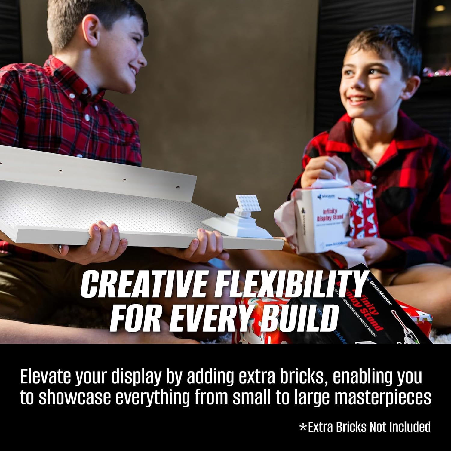 Brickmaster Displays - XL Shelves Floating Shelves for Building Block Display - Compatible as a Lego Display Shelf - Floating Shelves for Wall - Works with Major Building Blocks - White, 2-Pack