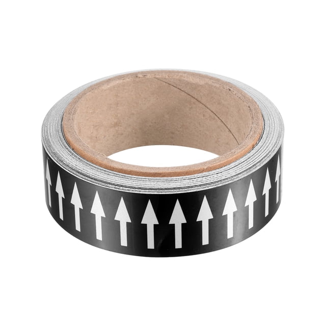 Unique Bargains Flow Arrow Tape, Polyethylene Pipe Marking Sticker, 1.2 inch x 33 ft, Black/White