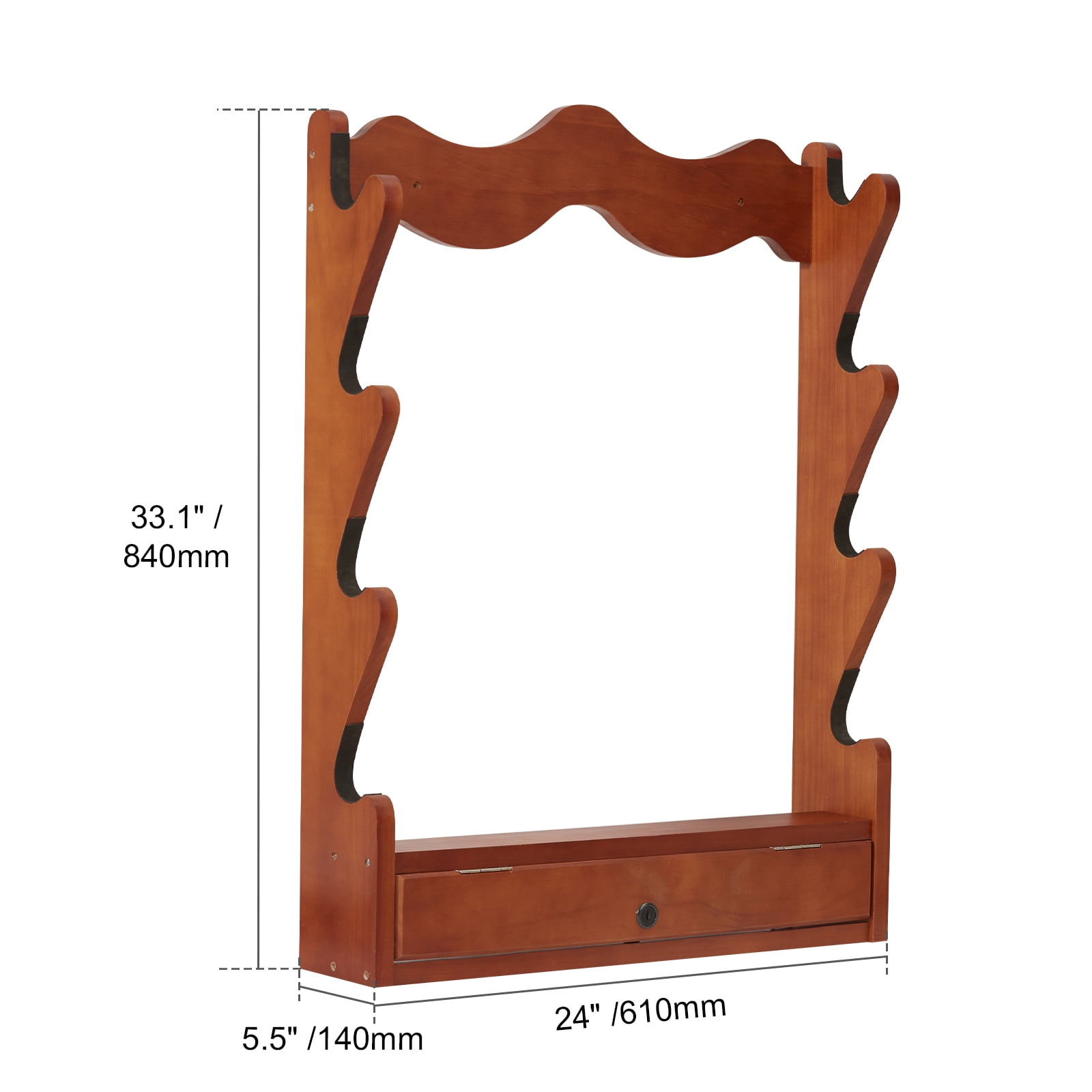 KFFKFF Wooden Gun Rack Wall Mount, Rifle and Shotgun Display Rack for 4 Firearms, 132 lb Capacity with Soft Padding for Secure Storage
