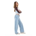 thumbnail image 3 of Forever 21 Women's Blue Y2K Wide-Leg Denim, Minimal Tie Waist Detail for Everyday Casual Wear, Size 2, 3 of 6