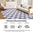 thumbnail image 5 of ZENELESS Checkered Fluffy Rug,Non-Slip Large Area Rug,Super Soft Indoor Fuzzy Carpet for Bedroom Living Room Home Decor,6x9 White and Light Gray, 5 of 7