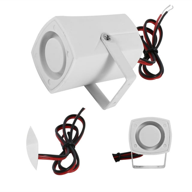 Alarm Horn, Wired Mini Horn Siren Home Vehicle Security Sound Alarm System With Support 110dB DC 12V For Outdoor And Indoor Security Systems