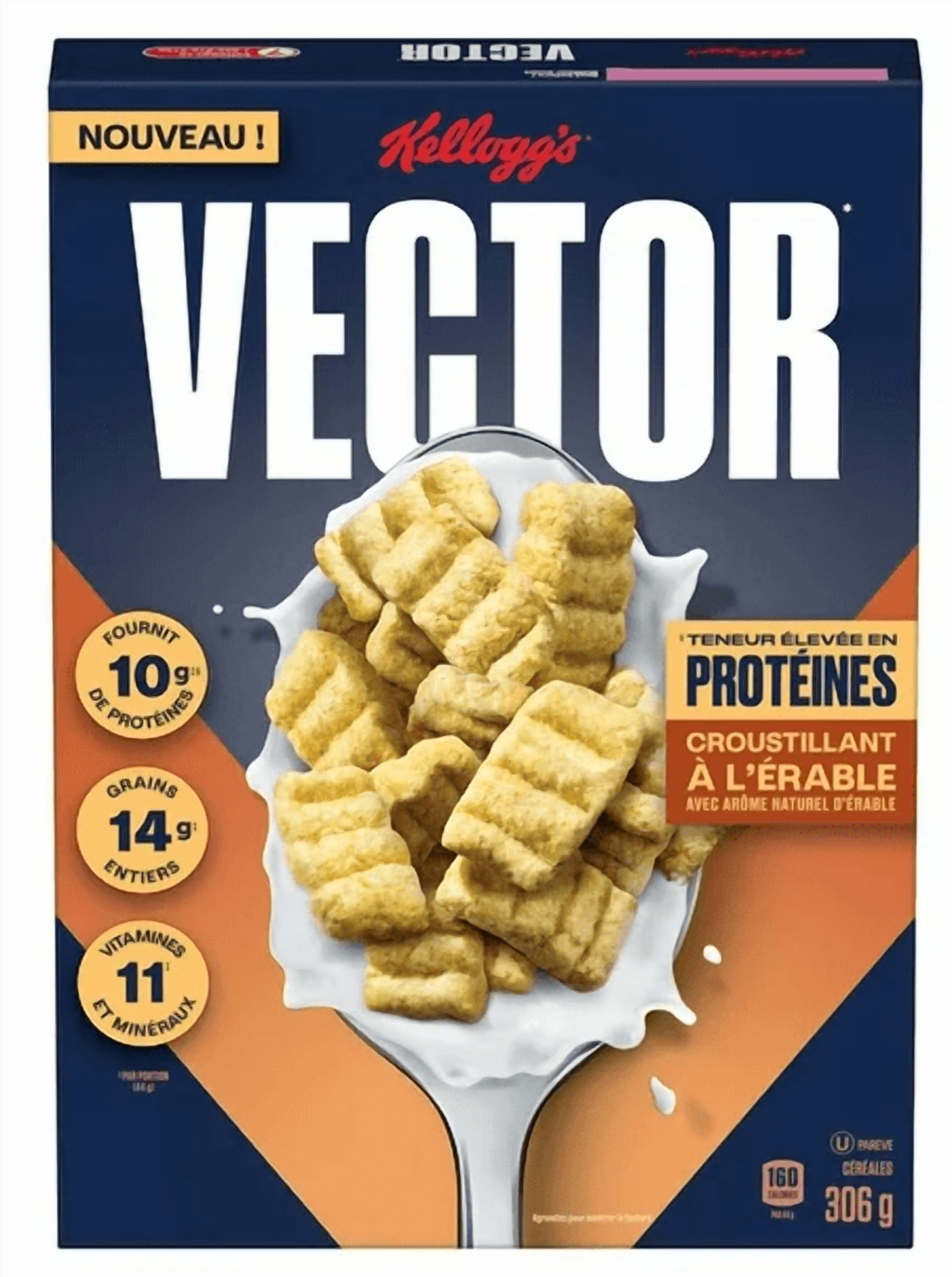 Kellogg's Vector Protein Maple Cereal, 306g (4 Pack)