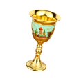 thumbnail image 4 of Copa Medieval Vintage de cristal en relieve, Mini copa de comunión, decoración de aniversario grabada, de Metal para bendición d, 4 of 8