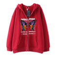 thumbnail image 1 of Dark hip hop gótico Harajuku Y2k mariposa estampado de letras cremallera Sudadera con capucha hombres y mujeres Harajuku chaqueta sudadera, 1 of 4