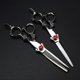 thumbnail image 1 of Tijeras de peluquería de 15 cm (6 pulgadas) de acero japonés 440C, juego de tijeras de barbero con mango de dragón ultra afilado., 1 of 5