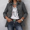 thumbnail image 5 of Gfyviroh Women's Ruffle Trim Fall Jacket Stylish Double Button Detail Open Front Boho Jackets Plus Size Casual Lightweight Outerwear, 5 of 8