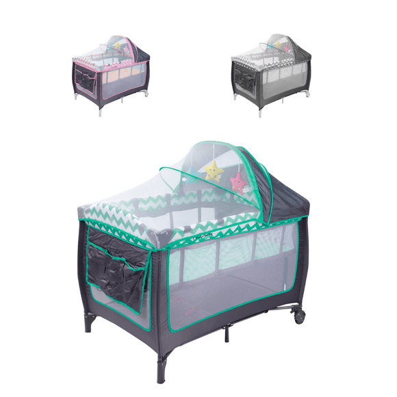 KIDDOS, Cuna Corral 3 en 1, plegable, color verde