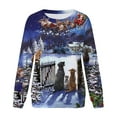 thumbnail image 3 of Noël Femmes Sweat-Shirt Col Rond Chaud Pull Mi-Longue Veste à Manches Longues Fermeture Cardigan Imprimé Mode Pull Vacances Xmas Outwear, 3 of 4