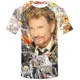 thumbnail image 3 of Camiseta de verano para hombre, cantante Johnny Halladay, estampado 3D, cuello redondo, informal, manga corta, talla grande, moda, 3 of 5