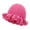 Hot Pink, variant on Handmade Crochet Ruffled Wool Hat Fashionable Colorful Wide Brimmed Unisex Hat with Flounced Edge