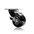 thumbnail image 6 of SY America 3" 4 Pack Caster w/ Polyolefin Black Rubber Top Plain Plate , Top Plate Caster, 1320 lbs Total Capacity(3 inches pack of 4, 2 Swivel w/ Brakes & 2 Rigid), 6 of 8