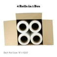 thumbnail image 4 of GZXS 18" x 1000' 80 Gauge Stretch Wrap Film – 4 Rolls Pallet Shrink Wrap for Moving, Packing, and Storage, Clear Hand Wrap with 3" Core, 4 of 8