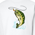 thumbnail image 3 of Inktastic Leaping Bass Fish Adult Sweatshirt, 3 of 4