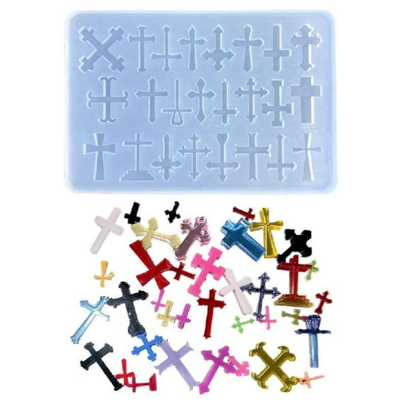 Resin Casting Shaker Fillers Mold,Epoxy Quicksand Silicone Mold,Resin for Cross