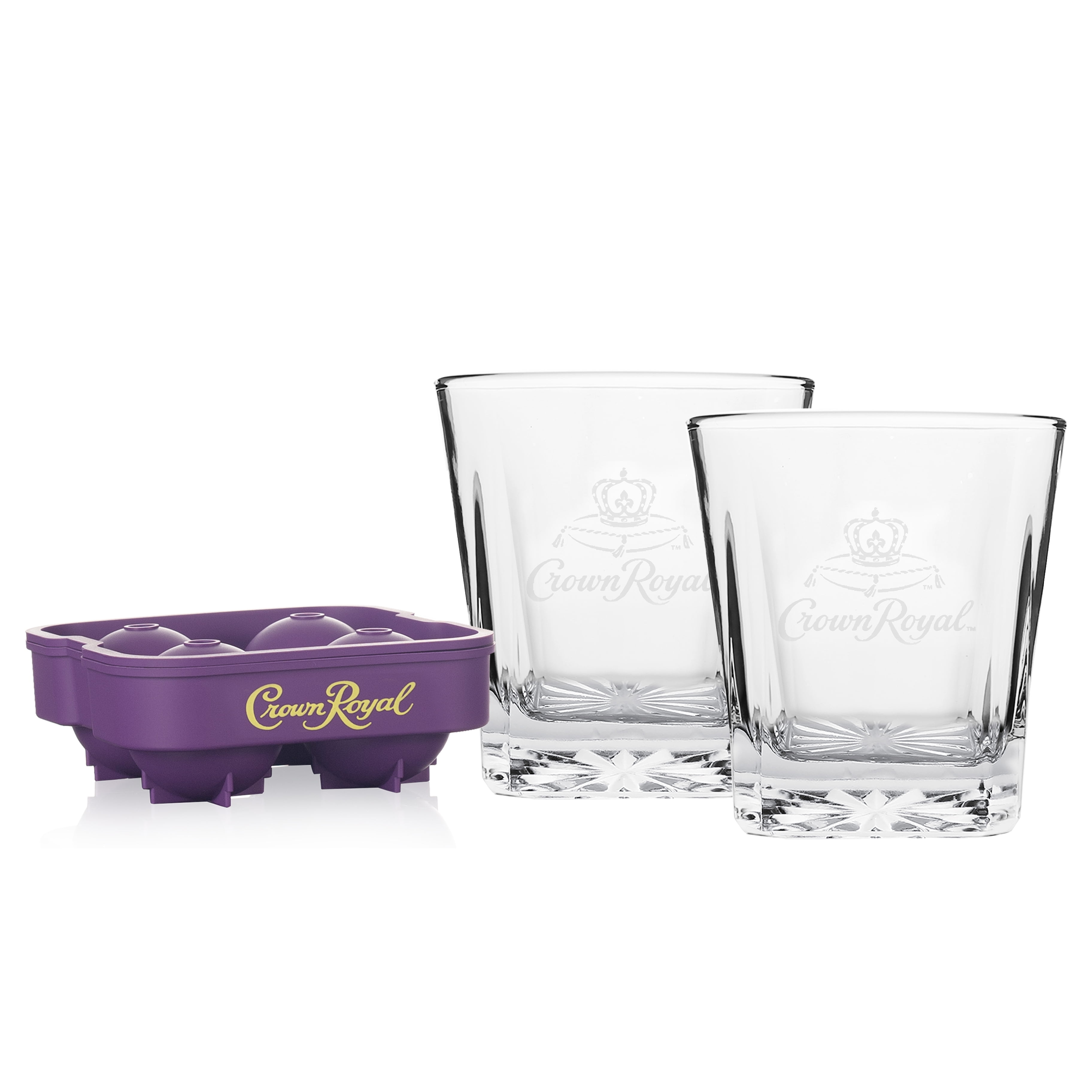 Crown Royal Ice Mold with 2 Premium Whisky Glasses