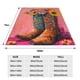 thumbnail image 3 of Fotbe Cowboy Boots With Flowers Manta de Franela Acolchonada con Estampado, Súper Suave y Esponjosa, Extra Grande para Sofá, Cama, Uso Todo el Año-60"x50", 3 of 7