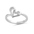 thumbnail image 3 of 925 Sterling Silver Oxidized Platinum Plated Lavish Curly Heart Women Valentines Day Gifts Ring, 3 of 4