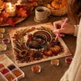 thumbnail image 5 of Premium 3D Pearl AutumnThanksgiving Diamond Painting Art Kit, Fall Harvest Gem Art with Turkey, Woodland, Church, Truck or Apple Pie Design, 7.87 Inch DIY Decor, 5 of 6