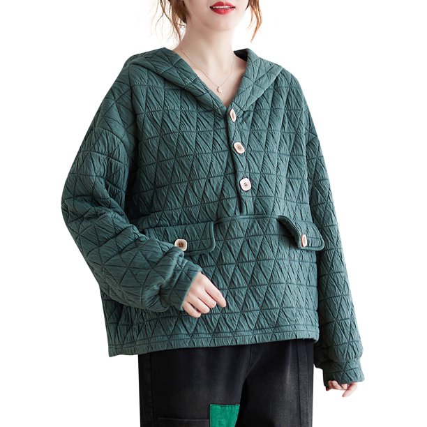 Sudadera con capucha suelta para mujer Sudaderas informales acolchadas cálidas con capucha Abanopi Sudadera de mujer