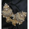 thumbnail image 2 of Indian Jewelry Antique Crystal Kundan Jhumki Jhumka Earrings Set for Women, 2 of 2