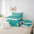 thumbnail image 4 of Erosebridal Tribal Aztec Bedding Sets Full Size, Hipie Cow Skull Dreamcatcher Comforter Sets with Sheets, Teal, Reversible 7-Piece, 4 of 5