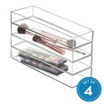 thumbnail image 4 of iDesign Clarity Drawer Organizer, Kitchen and Bathroom Organization Silverware, Spatulas, Gadgets, 4" x 12" x 2" - Clear, Pack of 4, 4 of 8