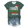thumbnail image 5 of Mens Christmas Fall Tops Crewneck Holiday Themed Apparel Couple Matching Short Sleeve Mens Bussiness Casual Shirt,Green,XL, 5 of 5
